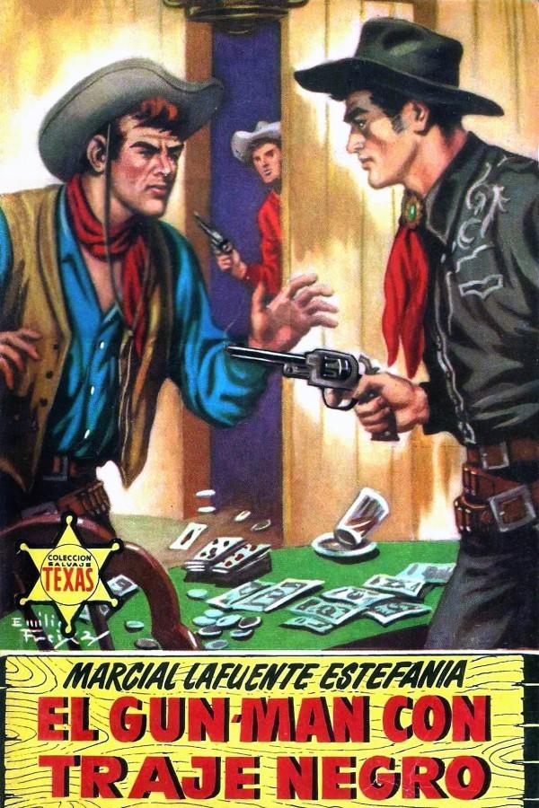 El gun-man con traje negro