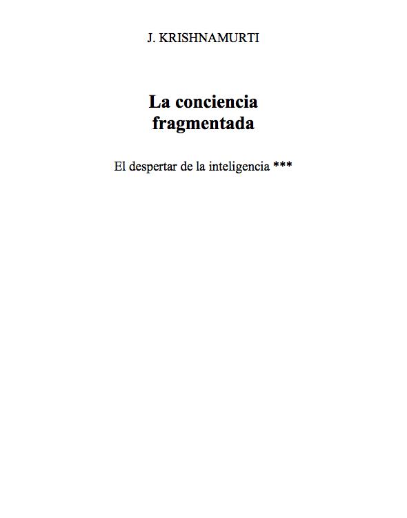La conciencia fragmentada