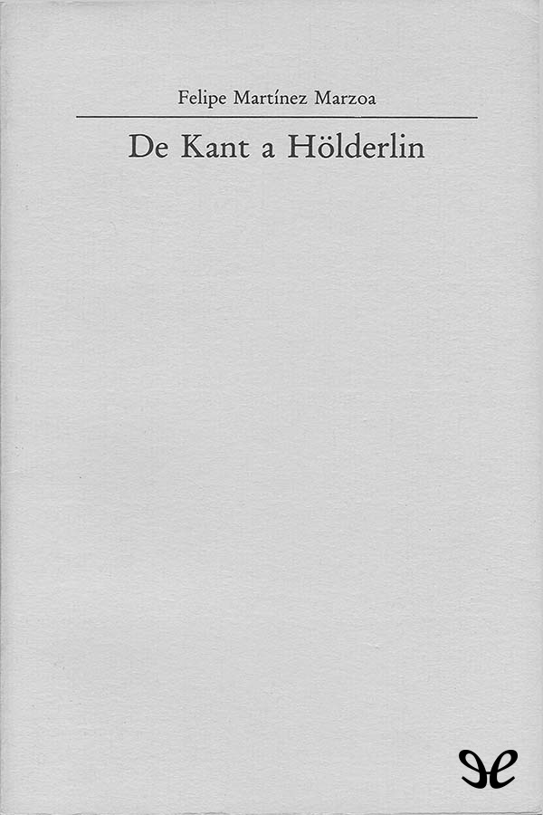 De Kant a Hölderlin